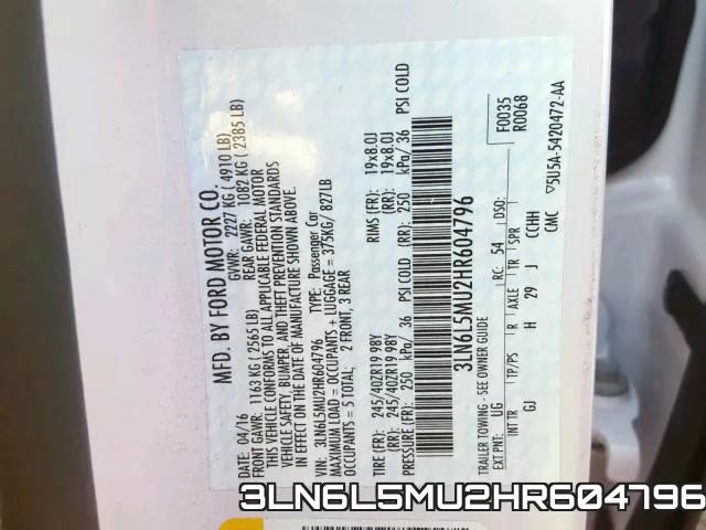 3LN6L5MU2HR604796 фото 2