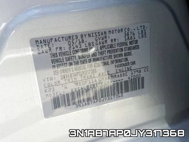 3N1AB7AP0JY317368 фото 2
