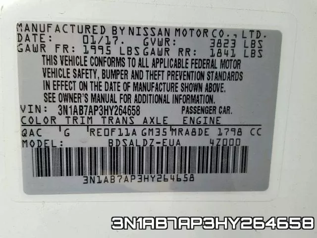 3N1AB7AP3HY264658 фото 2