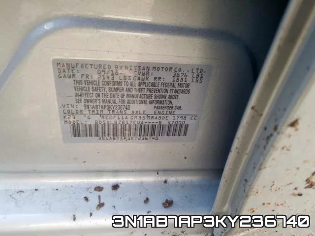 3N1AB7AP3KY236740 фото 2