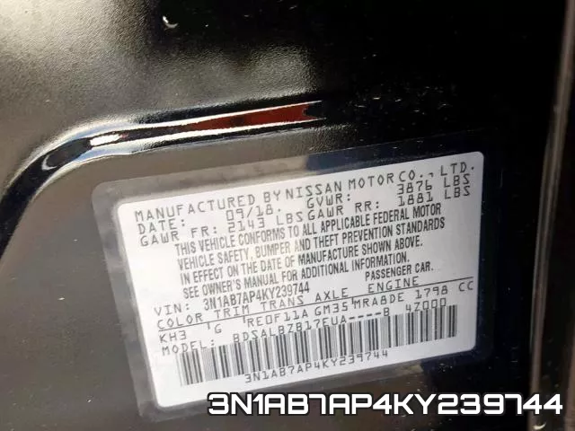 3N1AB7AP4KY239744 фото 2