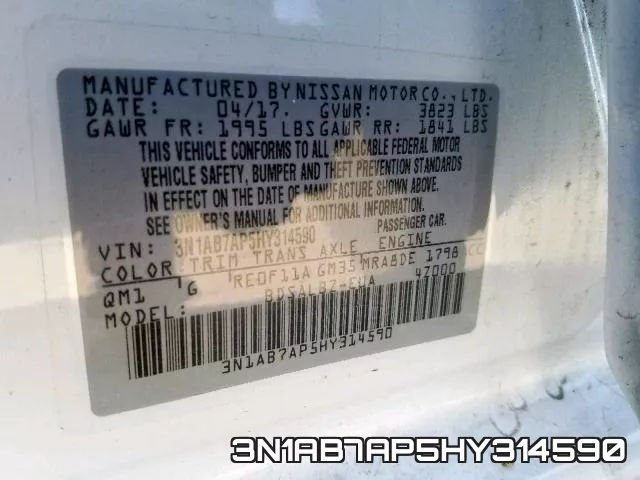 3N1AB7AP5HY314590 фото 2