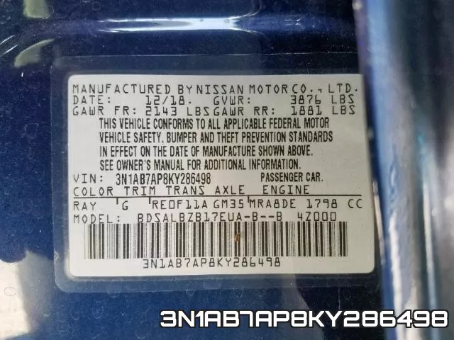3N1AB7AP8KY286498 фото 2