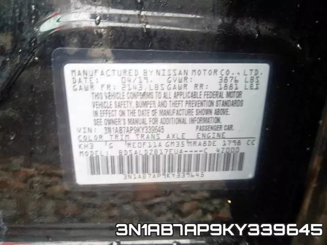 3N1AB7AP9KY339645 фото 2