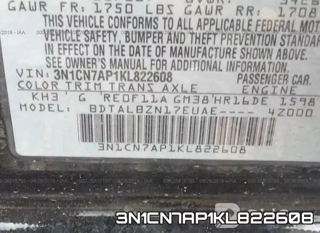 3N1CN7AP1KL822608 фото 10
