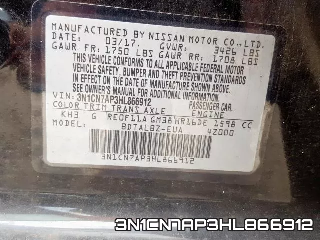 3N1CN7AP3HL866912 фото 2