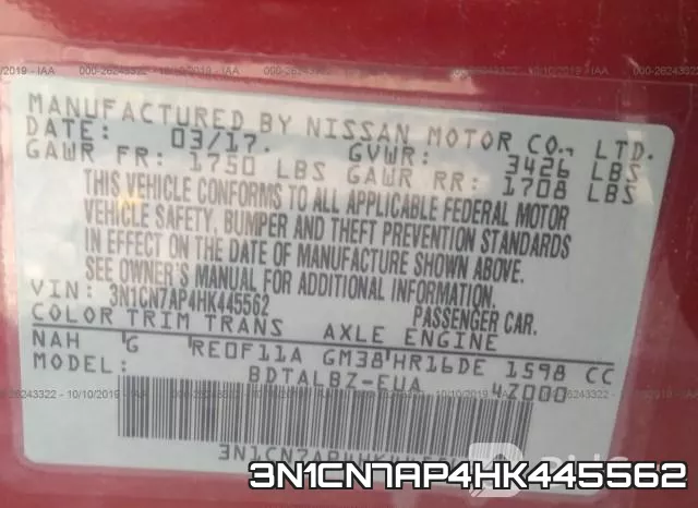 3N1CN7AP4HK445562 фото 10