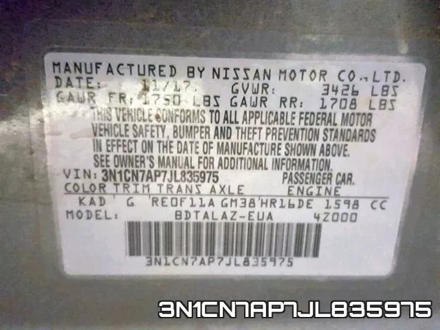 3N1CN7AP7JL835975 фото 2