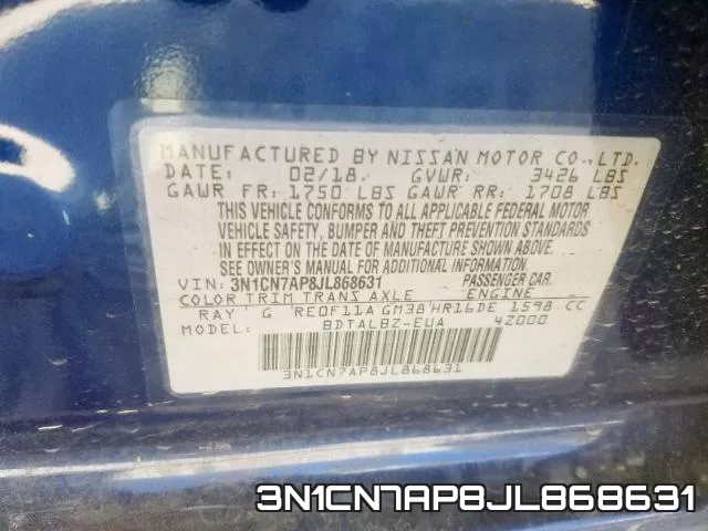 3N1CN7AP8JL868631 фото 2