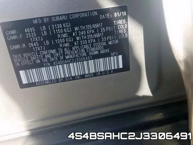 4S4BSAHC2J3306491 фото 2
