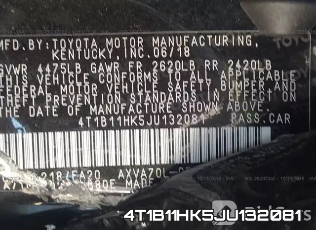 4T1B11HK5JU132081 фото 10