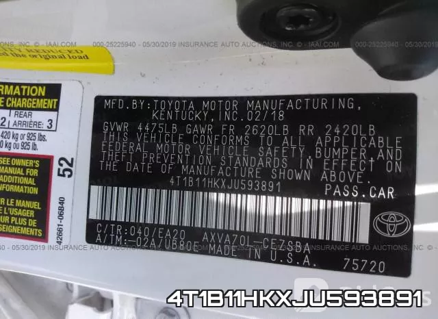 4T1B11HKXJU593891 фото 10