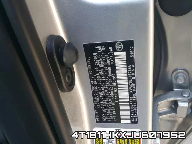 4T1B11HKXJU607952 фото 2