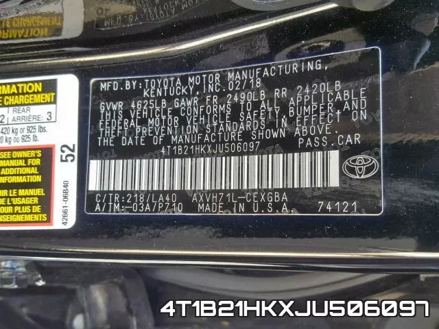 4T1B21HKXJU506097 фото 2