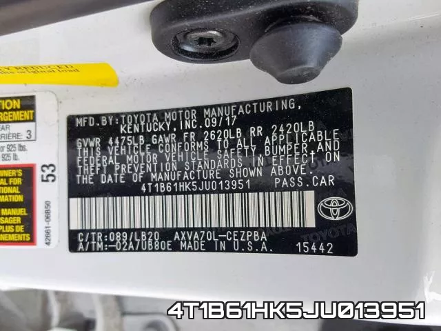 4T1B61HK5JU013951 фото 2