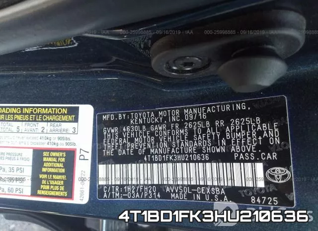 4T1BD1FK3HU210636 фото 10