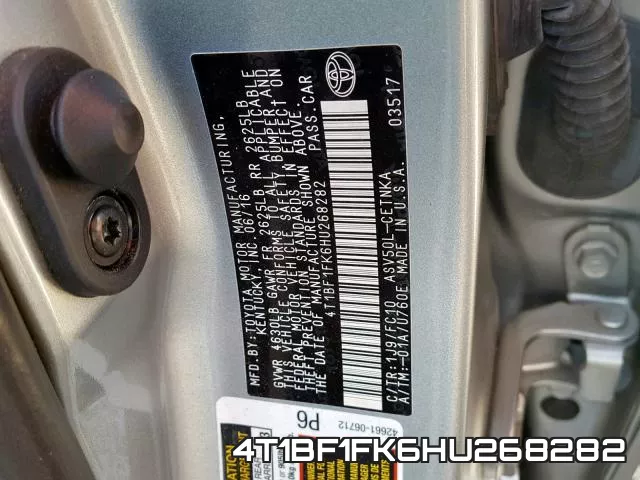 4T1BF1FK6HU268282 фото 2