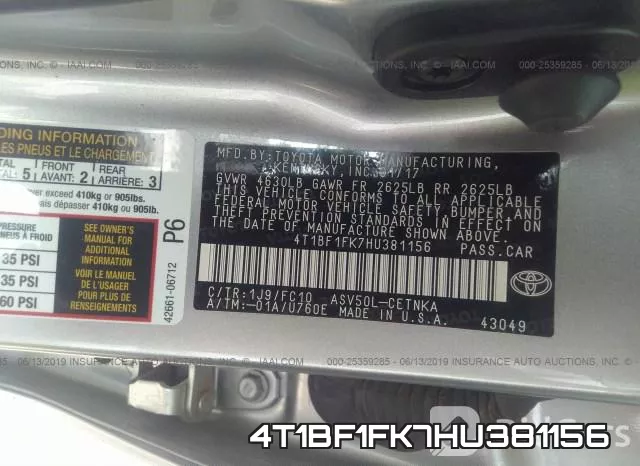 4T1BF1FK7HU381156 фото 10