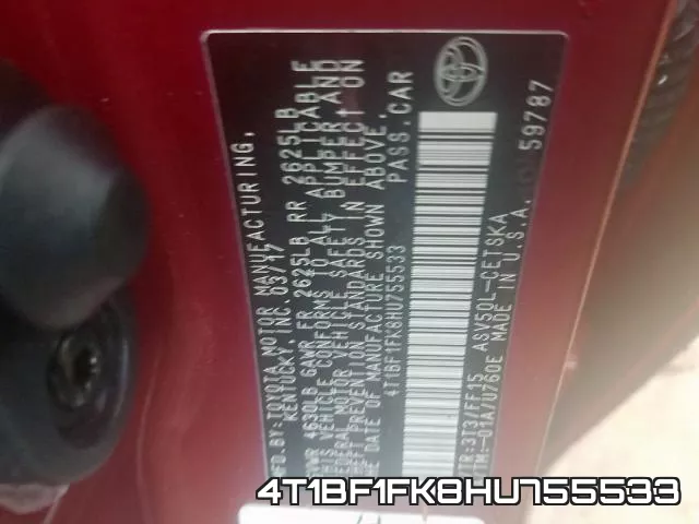 4T1BF1FK8HU755533 фото 2