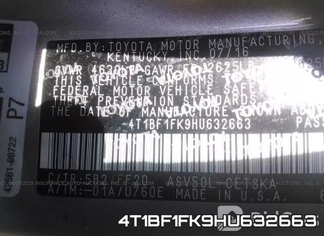 4T1BF1FK9HU632663 фото 10