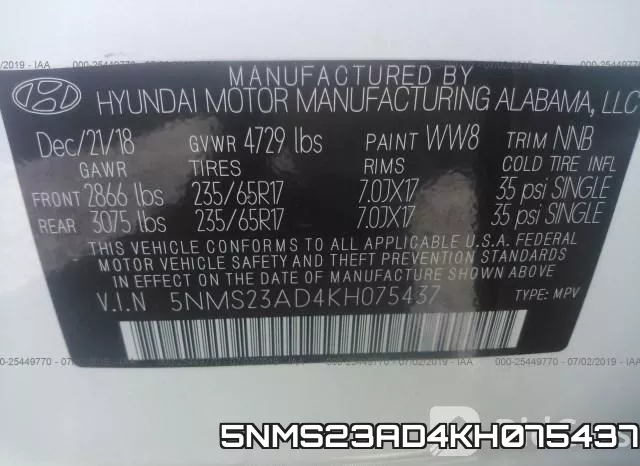 5NMS23AD4KH075437 фото 9