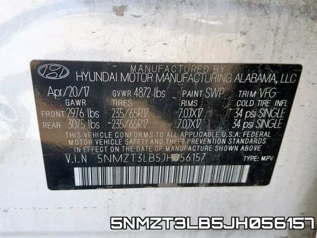 5NMZT3LB5JH056157 фото 2