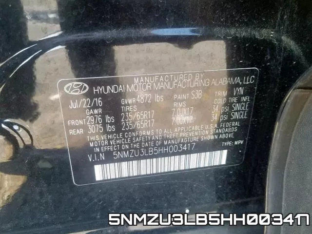 5NMZU3LB5HH003417 фото 2