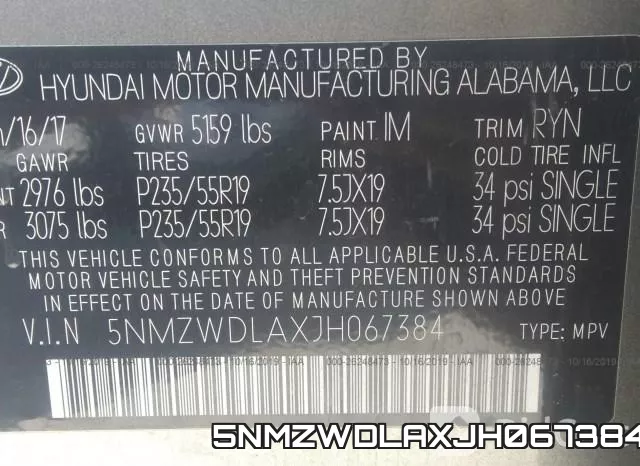 5NMZWDLAXJH067384 фото 10