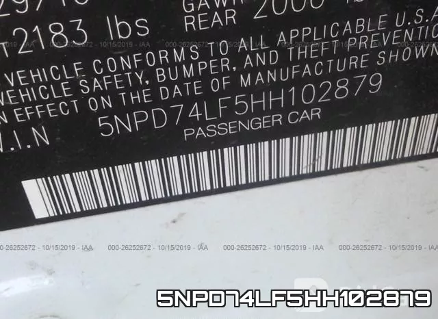 5NPD74LF5HH102879 фото 10