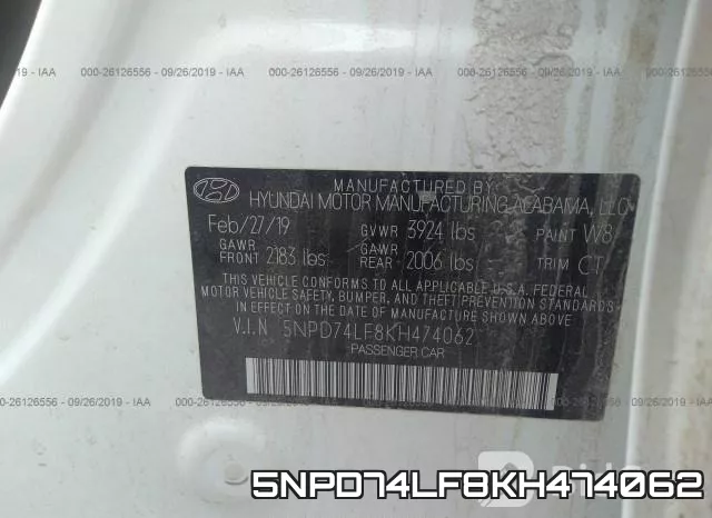 5NPD74LF8KH474062 фото 10