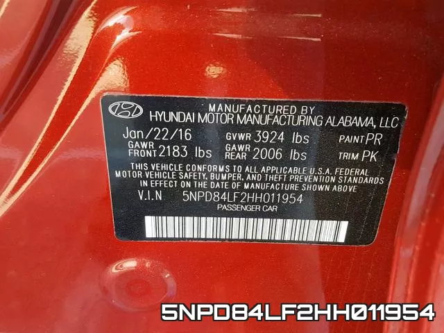 5NPD84LF2HH011954 фото 2