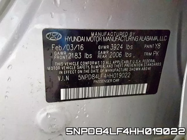5NPD84LF4HH019022 фото 2
