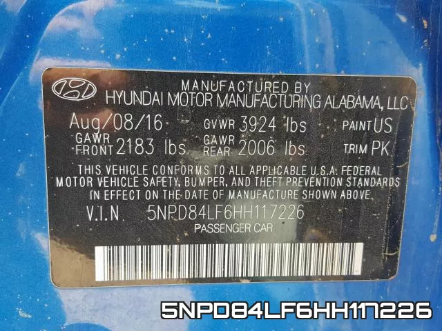 5NPD84LF6HH117226 фото 2