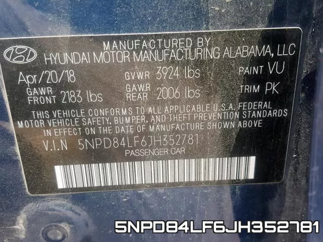 5NPD84LF6JH352781 фото 2