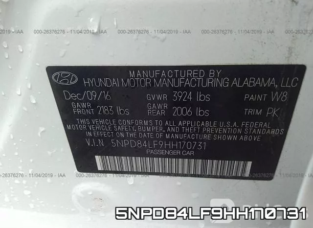 5NPD84LF9HH170731 фото 10