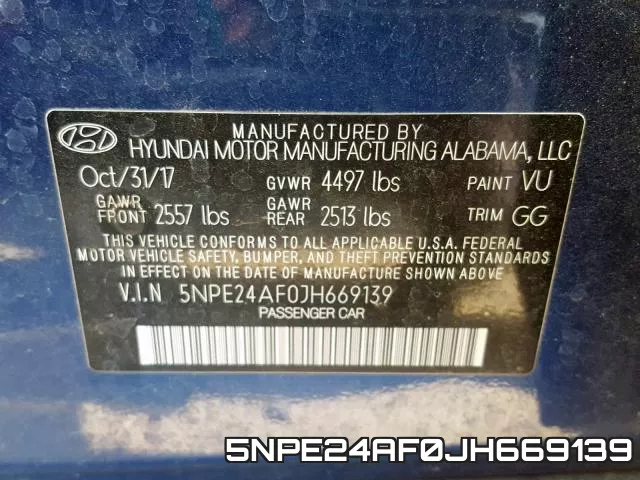 5NPE24AF0JH669139 фото 2