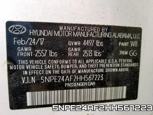 5NPE24AF2HH567223 фото 2