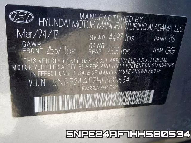 5NPE24AF7HH580534 фото 2