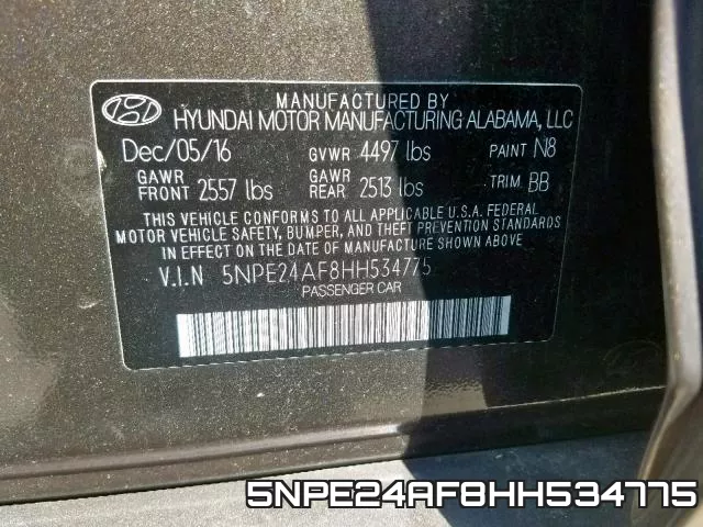 5NPE24AF8HH534775 фото 2