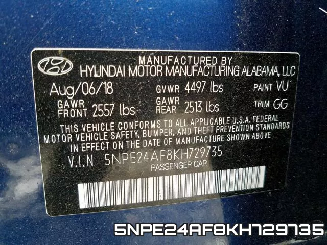 5NPE24AF8KH729735 фото 2