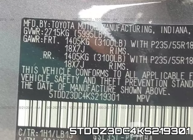 5TDDZ3DC4KS219301 фото 10