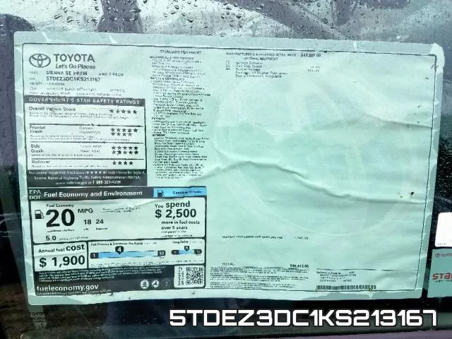 5TDEZ3DC1KS213167 фото 10