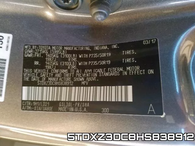 5TDXZ3DC8HS838912 фото 2