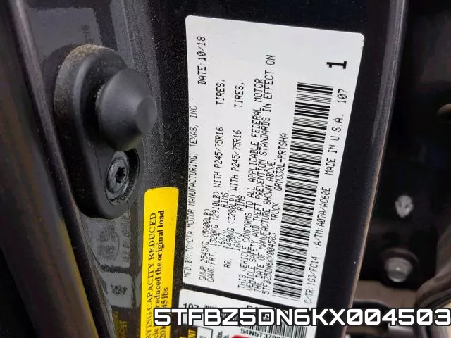 5TFBZ5DN6KX004503 фото 2