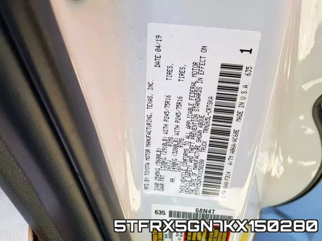 5TFRX5GN7KX150280 фото 2
