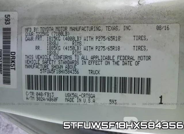 5TFUW5F18HX584356 фото 10