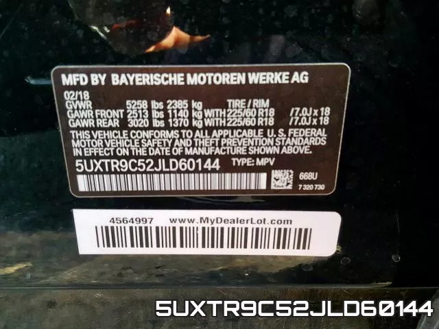 5UXTR9C52JLD60144 фото 2