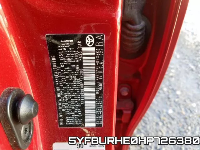 5YFBURHE0HP726380 фото 2
