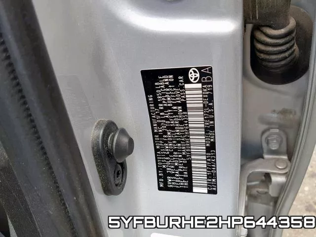 5YFBURHE2HP644358 фото 2