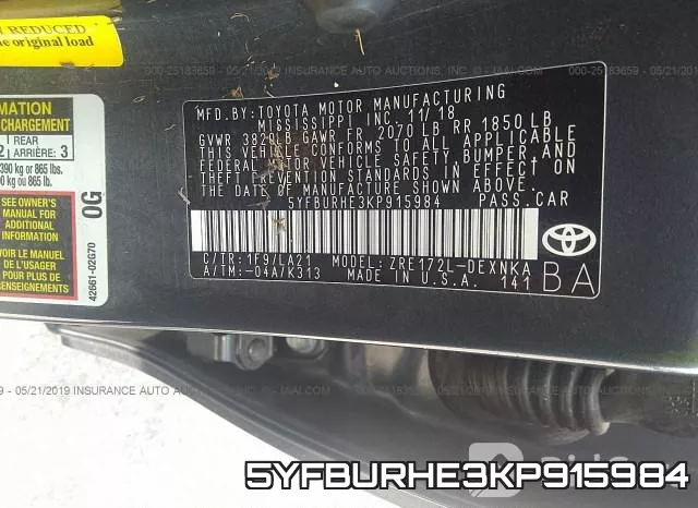 5YFBURHE3KP915984 фото 10
